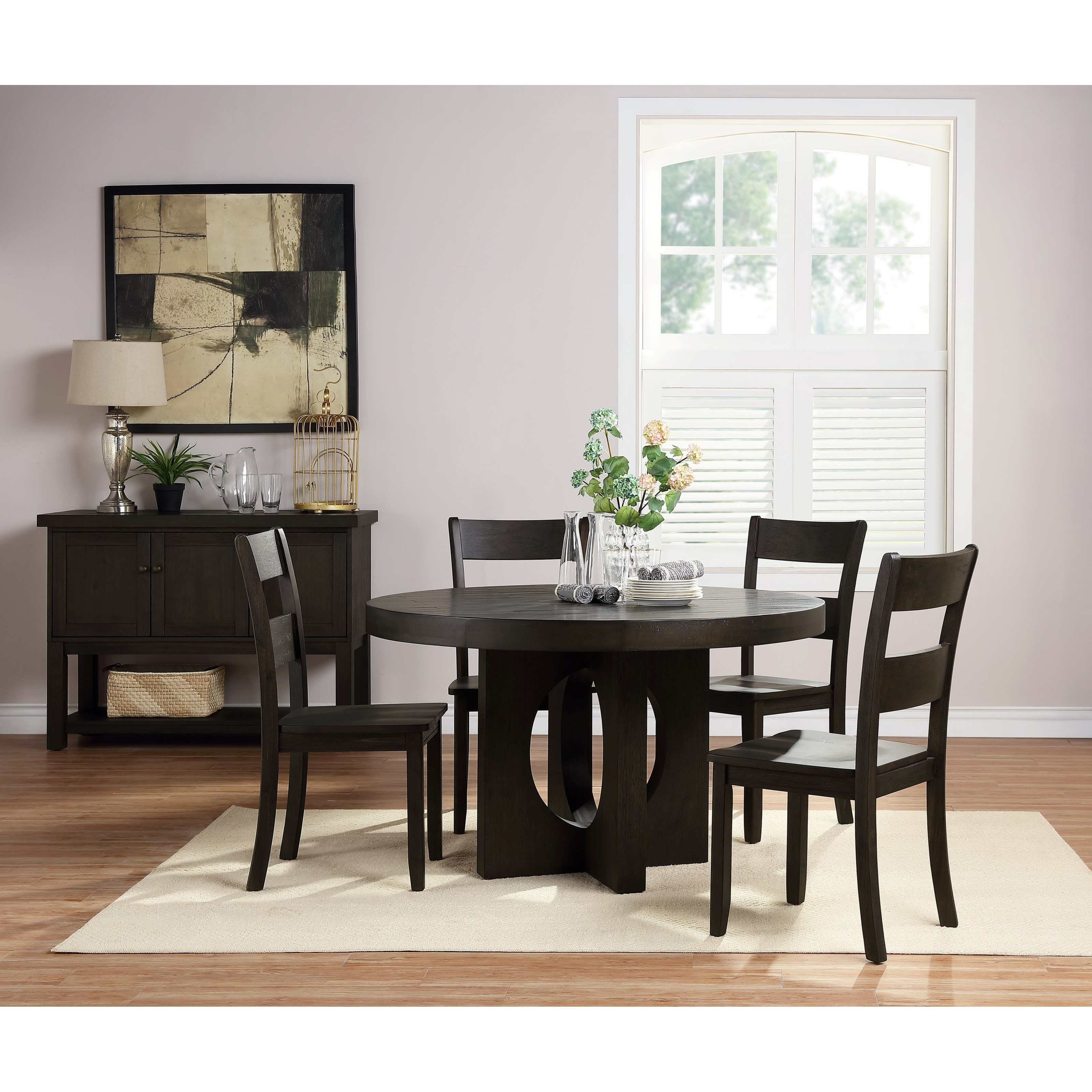 Haddie light tone round table deals